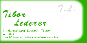 tibor lederer business card